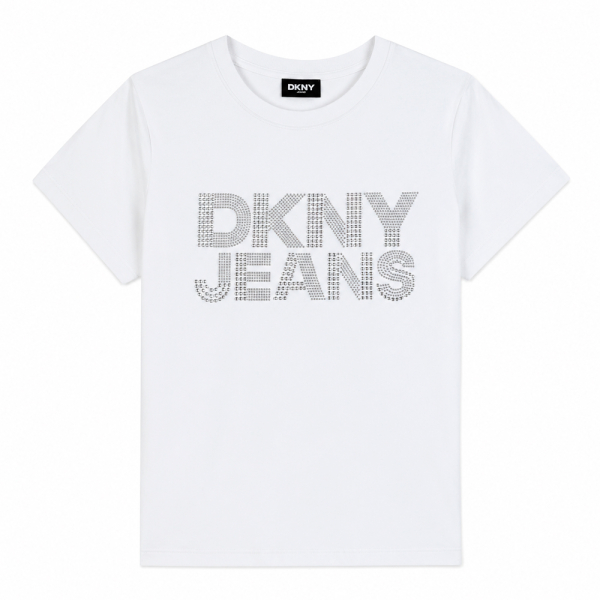 Dkny T-shirts hauts et polos Blanc - T-shirt en jean strass empils - XS - Ref 44 €
